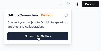 Base44 Code Export: Ownership, Data and Portability Official Base44 documentation showing the Builder+ GitHub connection panel.
